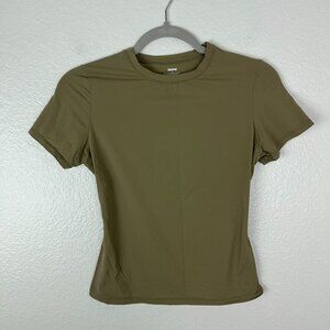 Skims Soft Smoothing Seamless Olive Green T-Shirt M Casual Crew Neck Soft Stretc